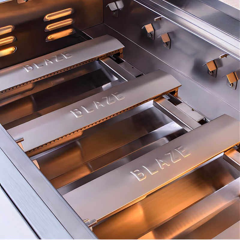 EZ Finish Systems 10 Ft Ready-To-Finish Outdoor Grill Island with Blaze Premium LTE 32-Inch Grill, Power Burner