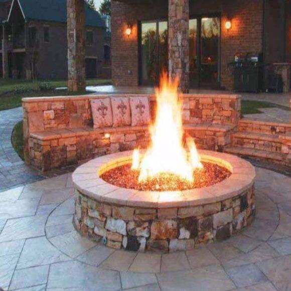 Firegear 33" SS Round Pan Gas Fire Pit Kit with Remote FPB-33RBSAWS