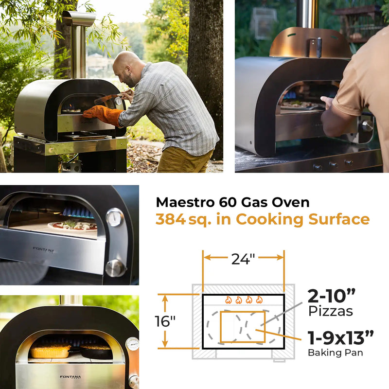 Fontana Maestro 60 Gas Pizza Oven Portable Mini Desk