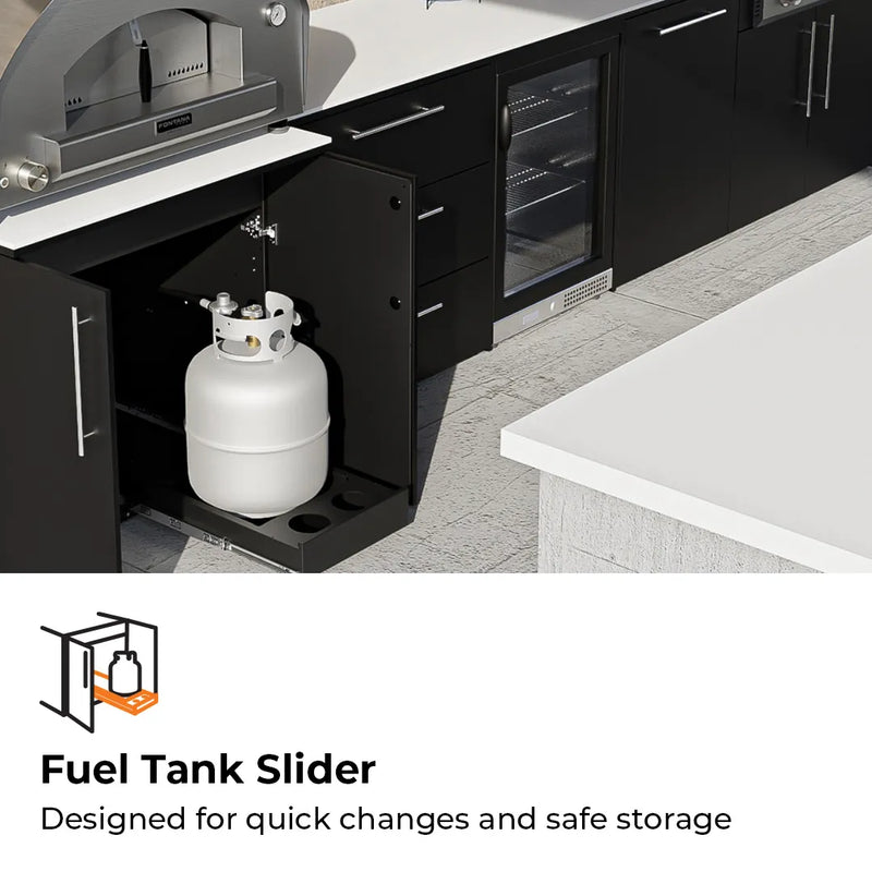 Outdoor Kitchen Elysia Paired with Lynx Sedona 36 Inch Built-In Propane Gas Grill