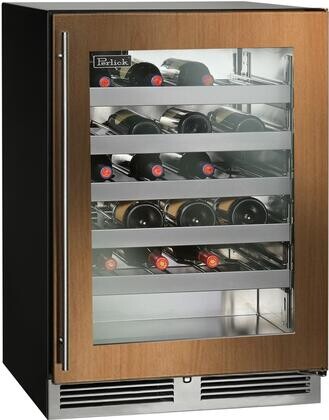 Perlick 24 Inch Wine Reserve with 45 Bottle Capacity, 5 Extension Wine Racks, and UL Listed: Single Zone, Panel Ready Glass Door, Lock Factory Installed