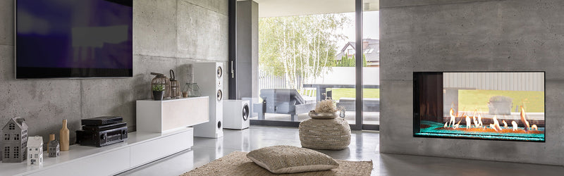 Plaza 75'' Linear, See-Through, Glass Barrier, Fireplace