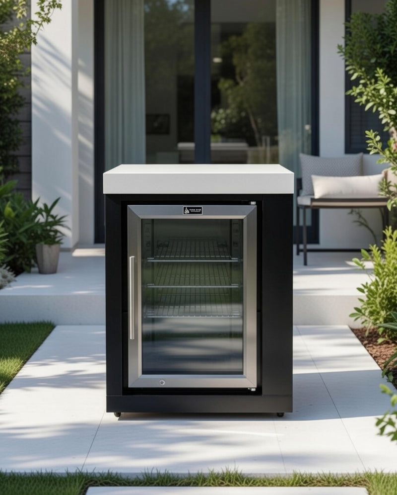 Mont Alpi Black Stainless Steel Fridge Cabinet Module