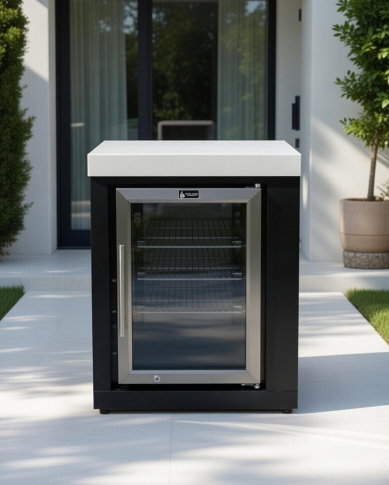 Mont Alpi Black Stainless Steel Fridge Cabinet Module