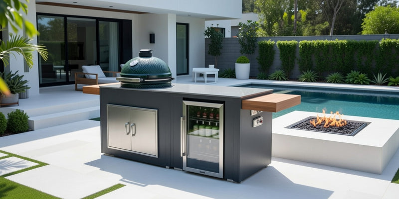 Grillandia Outdoor Kitchen Large or XL Green Egg, and Fridge  | 6.6ft