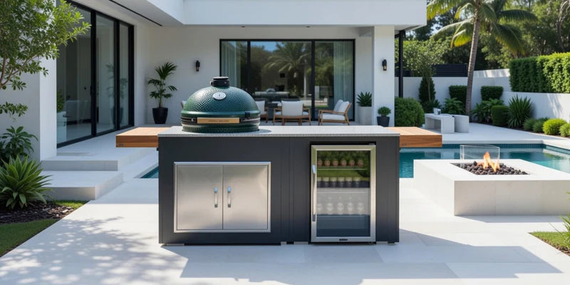 Grillandia Outdoor Kitchen Large or XL Green Egg, and Fridge  | 6.6ft