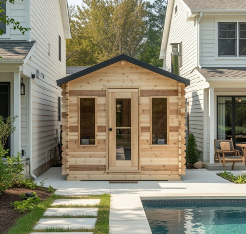 Dundalk Canadian CT Georgian Cabin Sauna with Changeroom | 2-6 People | Wood or Electric Heater