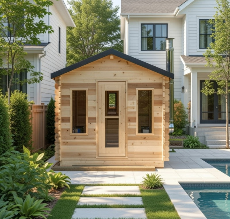 Dundalk Canadian CT Georgian Cabin Sauna with Changeroom | 2-6 People | Wood or Electric Heater