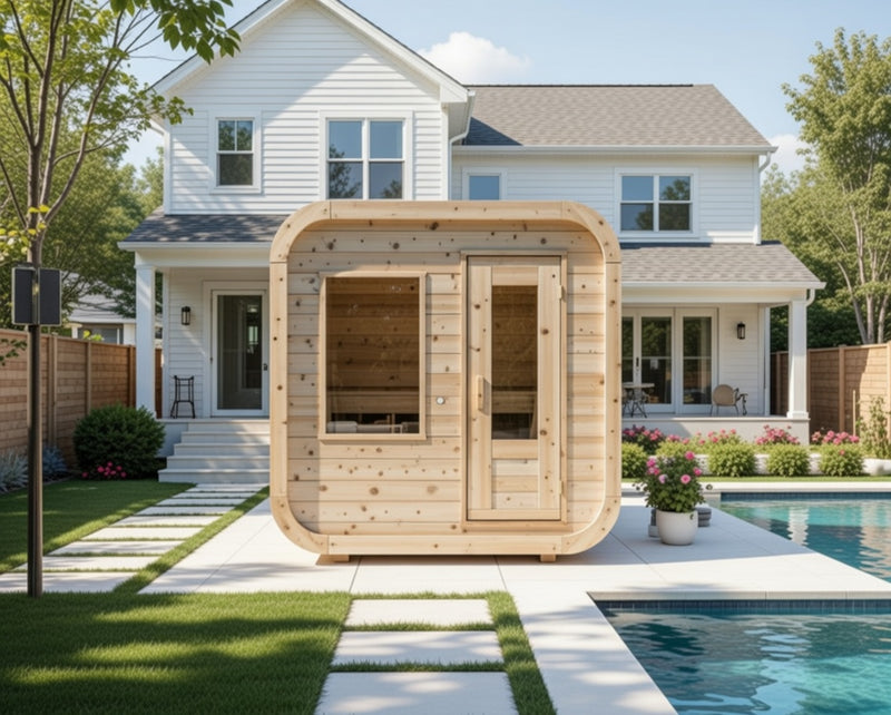 Dundalk Canadian Timber Luna White Cedar Outdoor Sauna | 2-4 People | Wood or Electric Heater