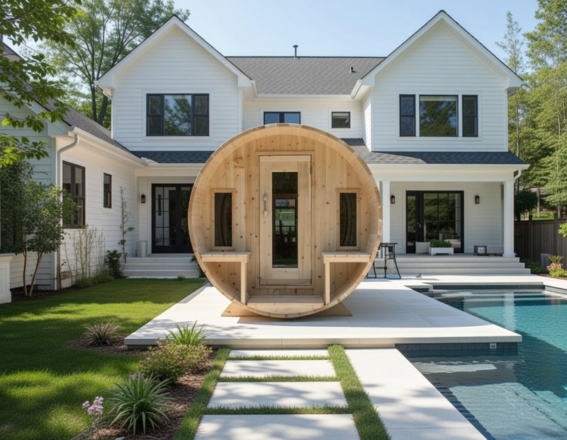 Dundalk Canadian Timber White Cedar Tranquility Outdoor With Shingle Roof | 2-4 People | Wood or Electric Heater