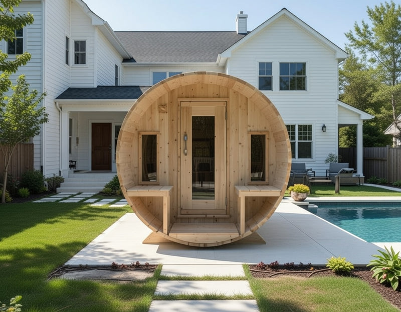 Dundalk Canadian Timber White Cedar Tranquility Outdoor With Shingle Roof | 2-4 People | Wood or Electric Heater