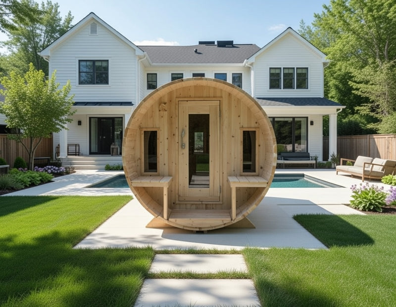 Dundalk Canadian Timber White Cedar Tranquility Outdoor With Shingle Roof | 2-4 People | Wood or Electric Heater