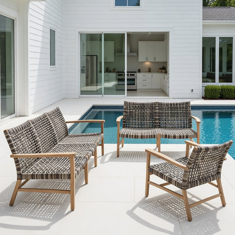 Outdoor Sofa Set in Natural Finish
