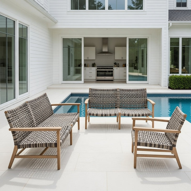 Outdoor Sofa Set in Natural Finish