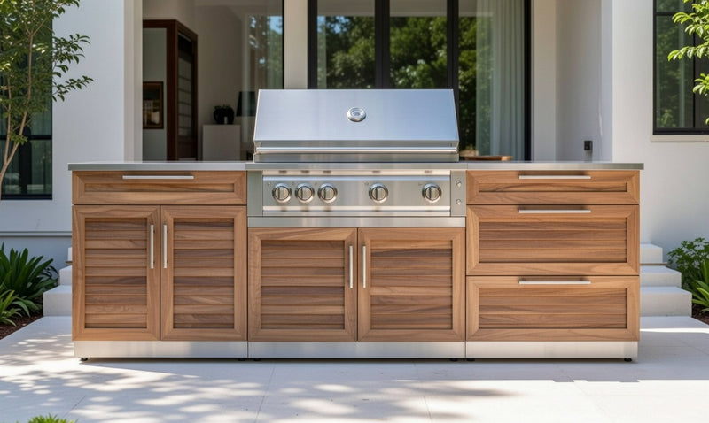 Classic Series 5PC Modular Outdoor Kitchen · 304 Stainless Steel · Louvered Door