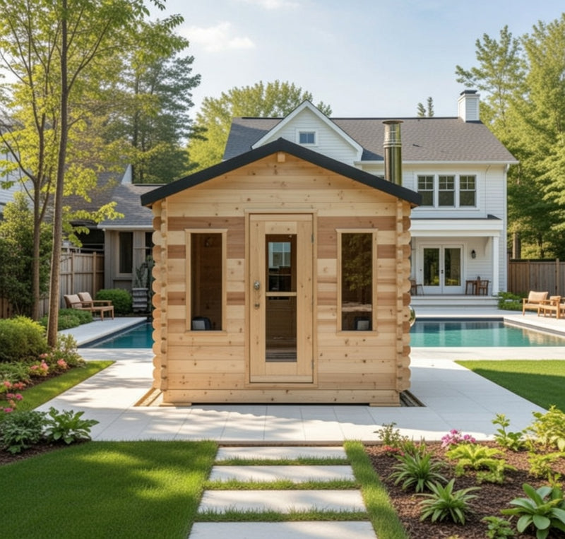 Dundalk Canadian CT Georgian Cabin Sauna with Changeroom | 2-6 People | Wood or Electric Heater