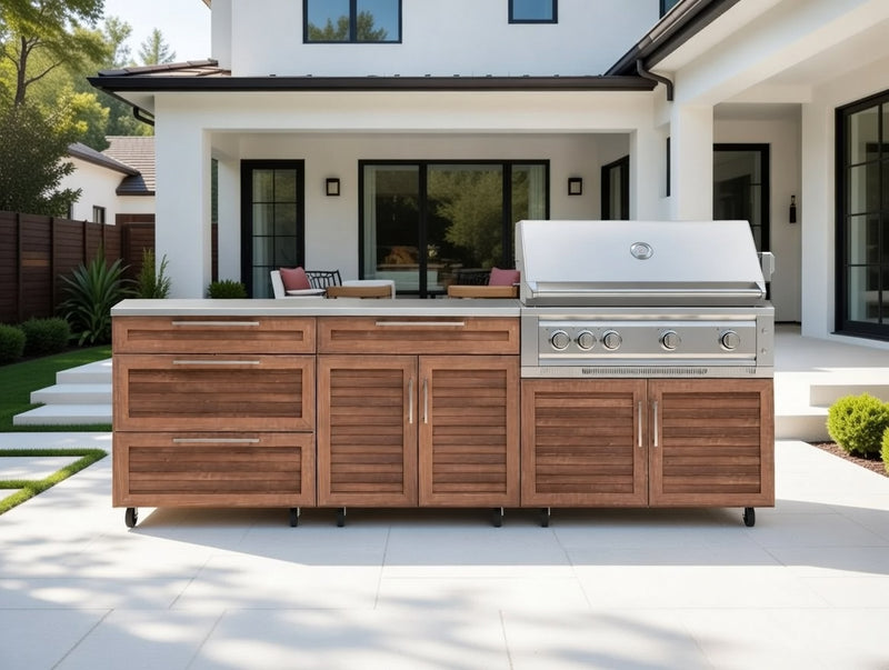 Classic Series 5PC Modular Outdoor Kitchen · 304 Stainless Steel · Louvered Door