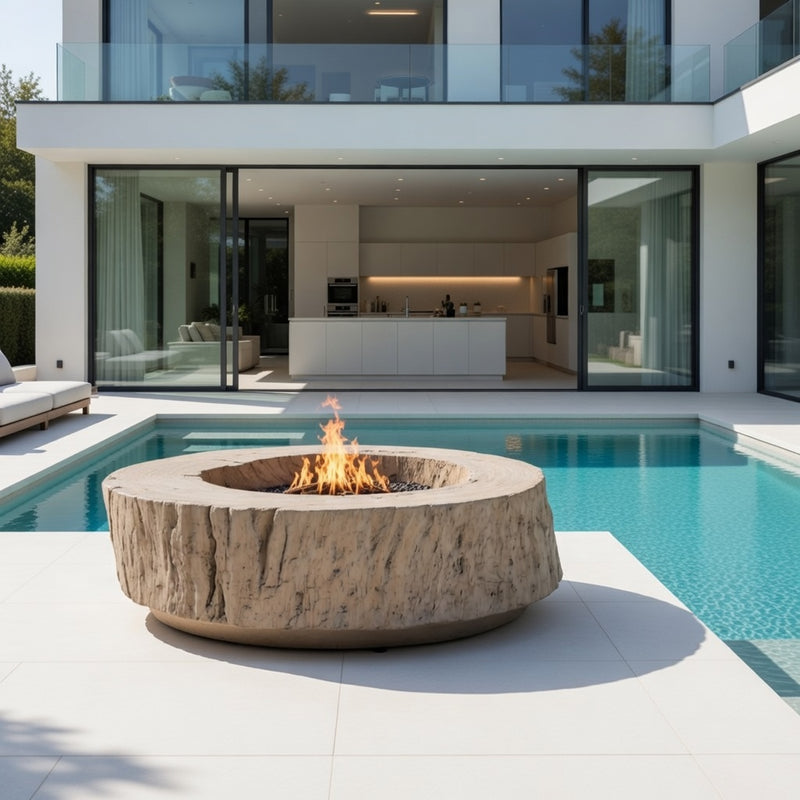 Outdoor Root Fire Pit Lava Rocks and Protective Cover included