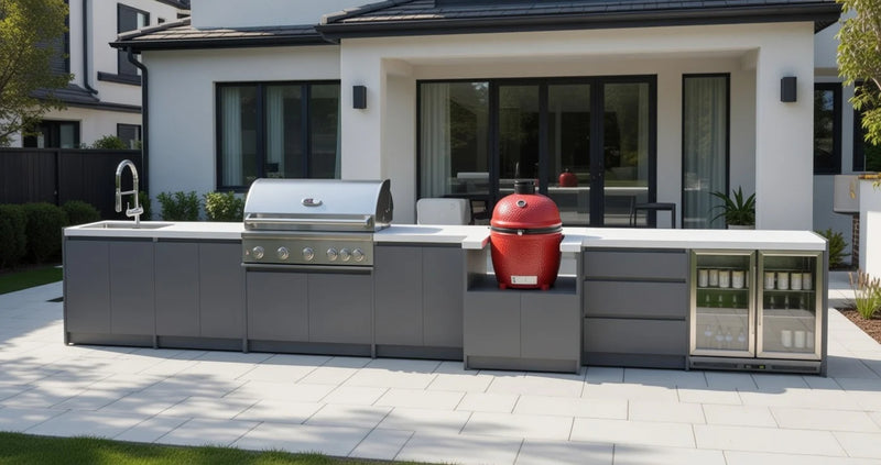 Whistler Fairford Grey Outdoor Kitchen Burford 5 Burner Barbecue