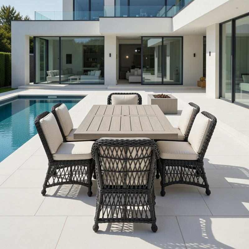 Rectangle Dining Set in Black Walnut Finish