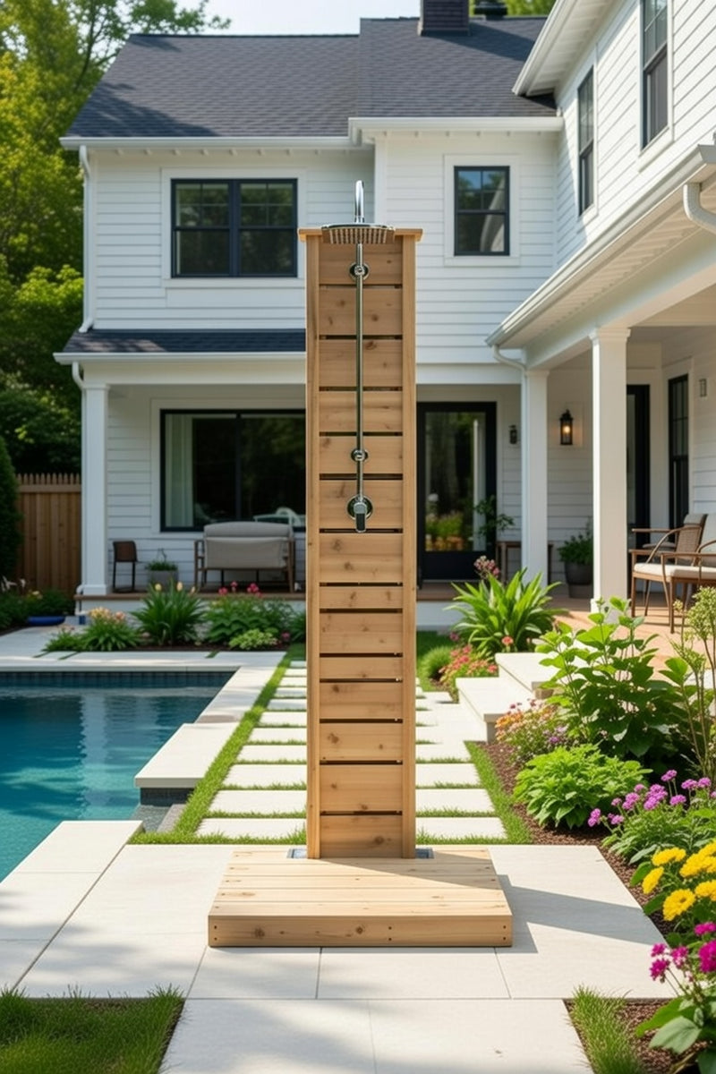 Dundalk Canadian Timber Sierra Pillar Outdoor Shower  31" x 31" Platform