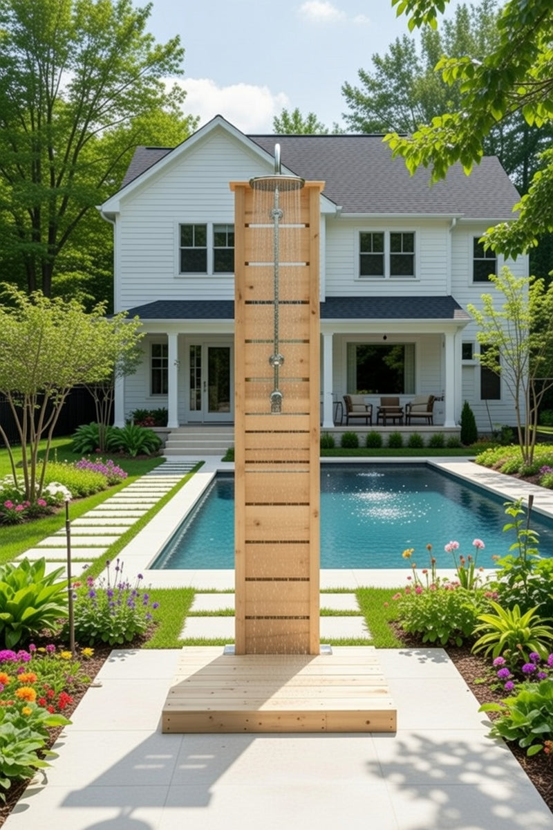 Dundalk Canadian Timber Sierra Pillar Outdoor Shower  31" x 31" Platform