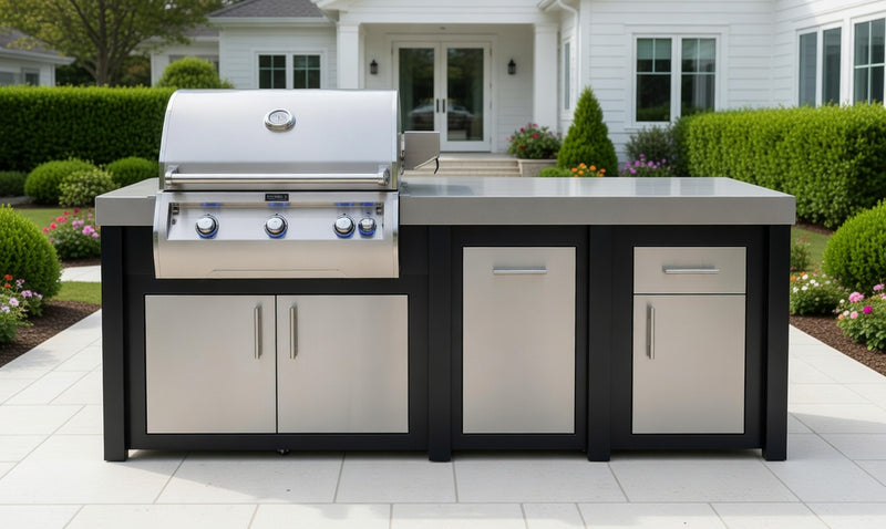 Fire Magic 92" Outdoor Kitchen Island Bundle with FireMagic Echelon Diamond E790I Built-In Grill