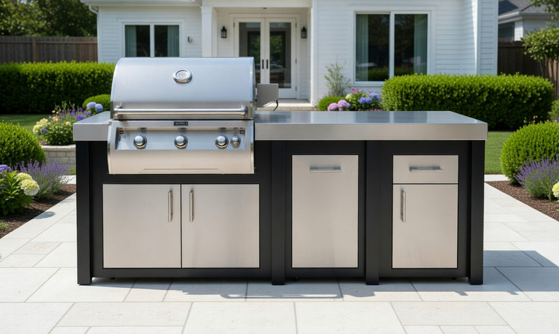 Fire Magic 92" Outdoor Kitchen Island Bundle with FireMagic Echelon Diamond E660I Built-In Grill