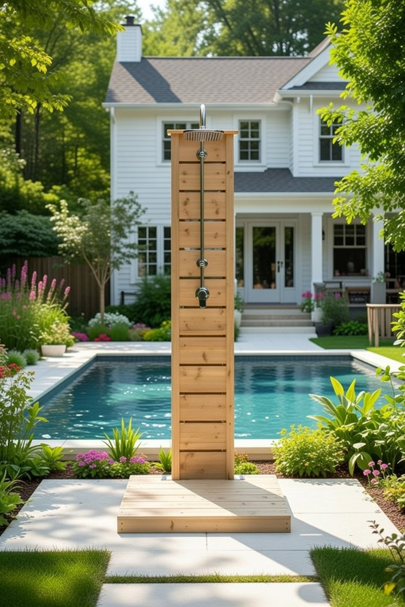 Dundalk Canadian Timber Sierra Pillar Outdoor Shower  31" x 31" Platform