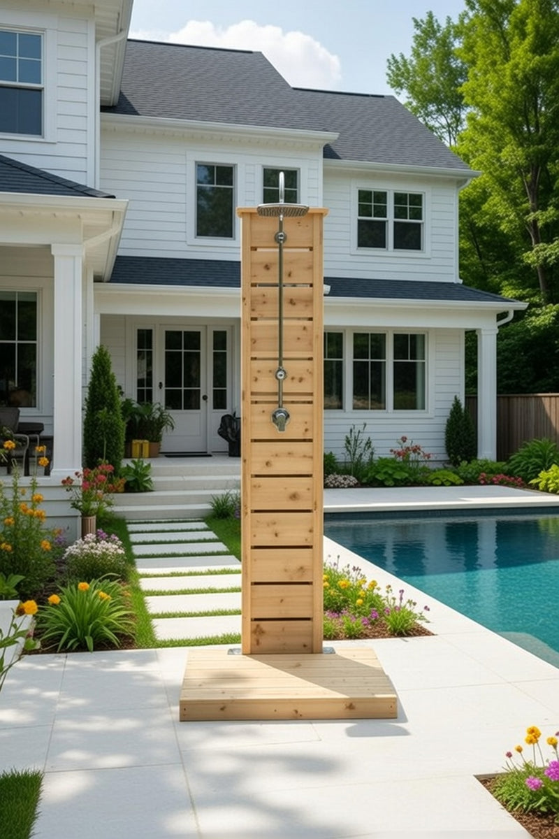 Dundalk Canadian Timber Sierra Pillar Outdoor Shower  31" x 31" Platform