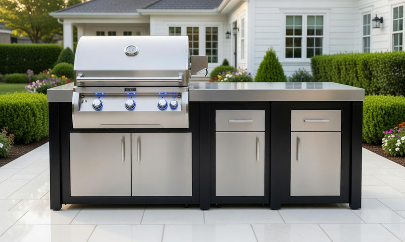 Fire Magic 92" Outdoor Kitchen Island Bundle with FireMagic Echelon Diamond E790I Built-In Grill