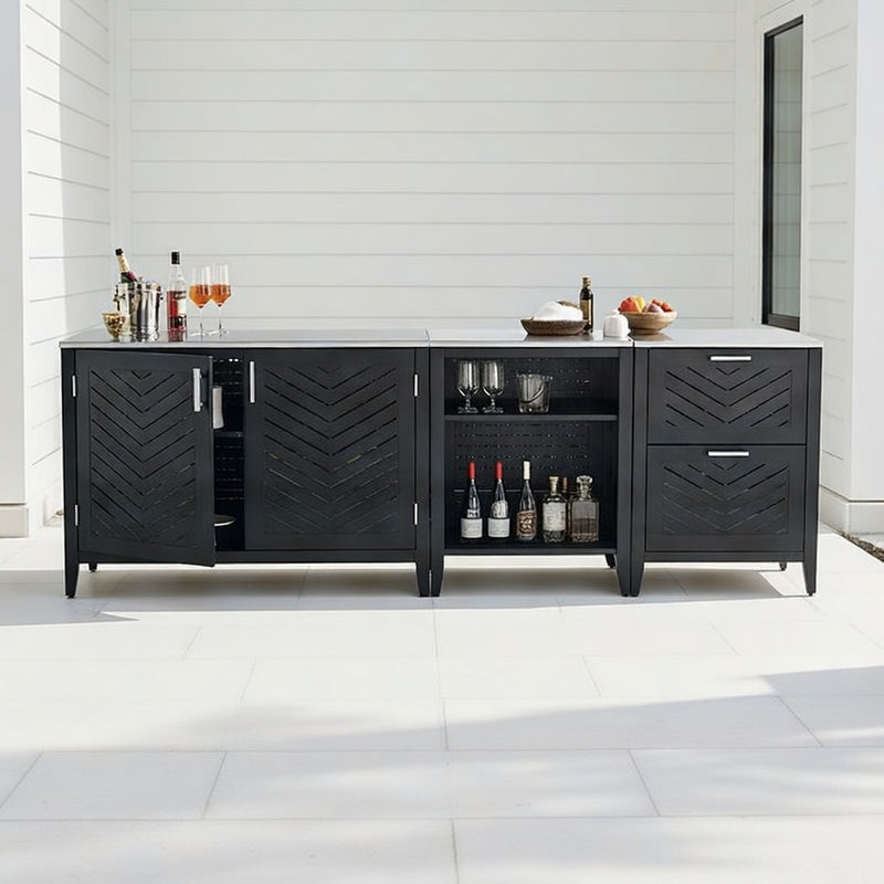 Outdoor Kitchen Set in Aluminum Black