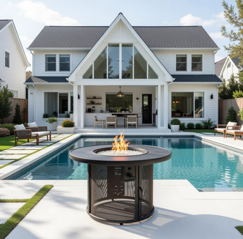 Fire Pit Table 32" Stonefire Dora Brown