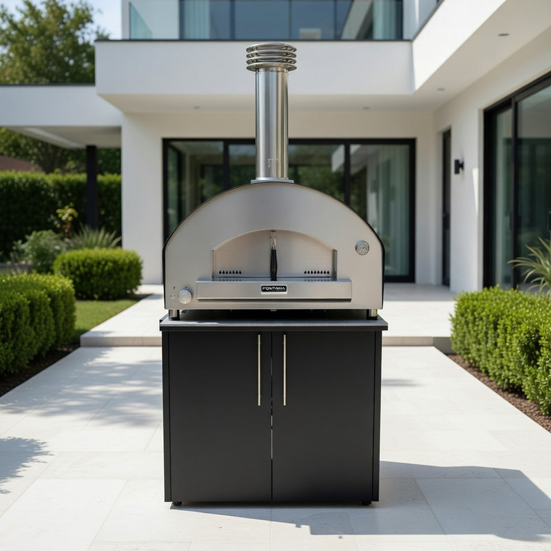 Outdoor Kitchen Elysia Paired Fontana Mangiafuoco Wood Fired Pizza Oven - Table top