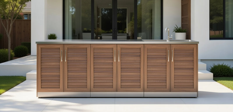 Outdoor Kitchen Stainless Steel Grove 2x Double Doors and Sink Cabinet