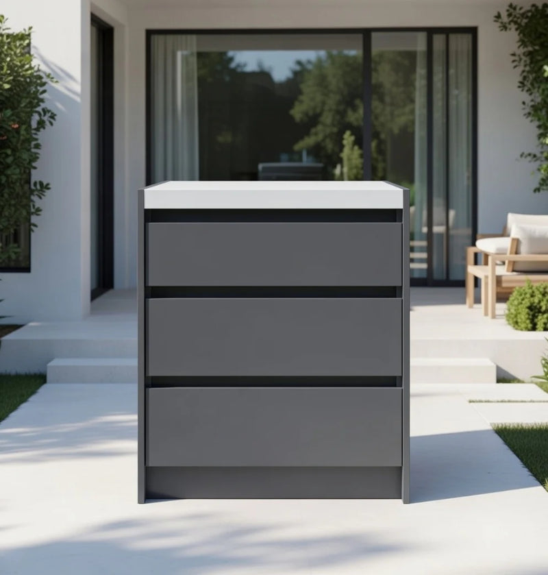 Whistler Outdoor Kitchen Grey Triple Drawer Cabinet
