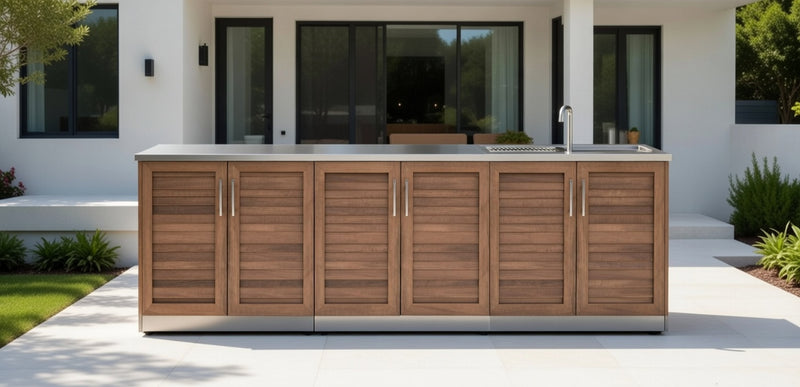 Outdoor Kitchen Stainless Steel Grove 2x Double Doors and Sink Cabinet