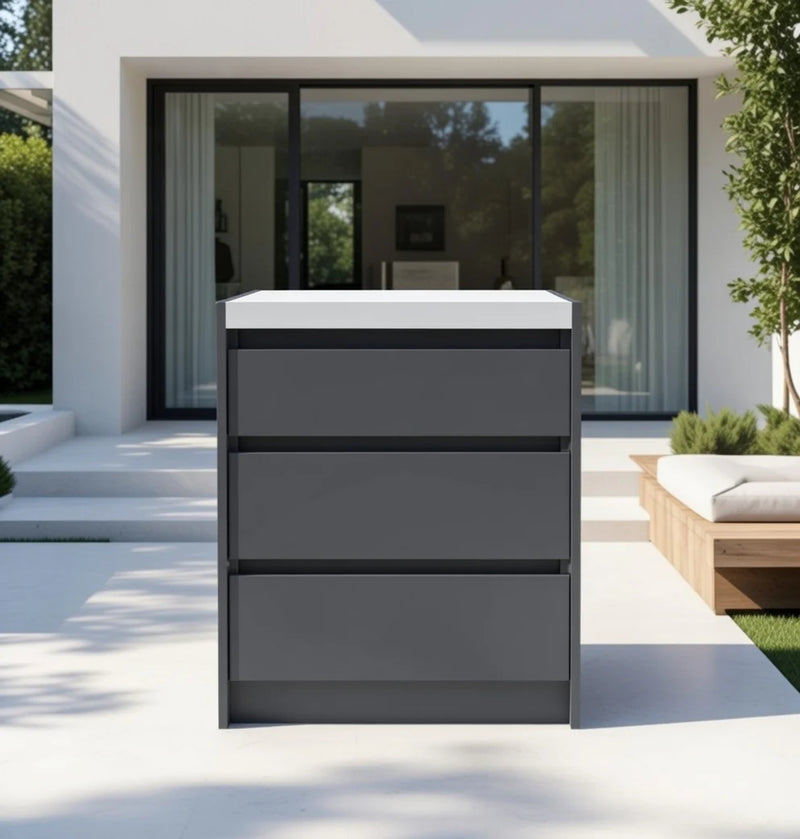 Whistler Outdoor Kitchen Grey Triple Drawer Cabinet
