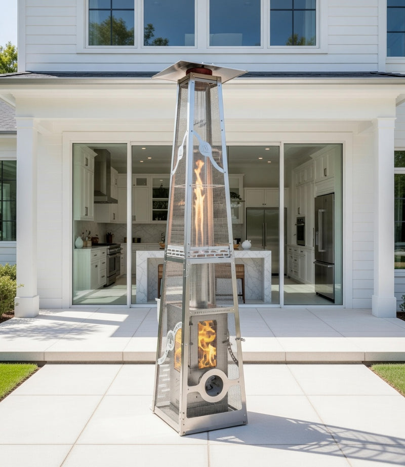 Big Timber Elite Wood Pellet Burning Patio Heater 90,000 BTU Stainless Steel + Cage