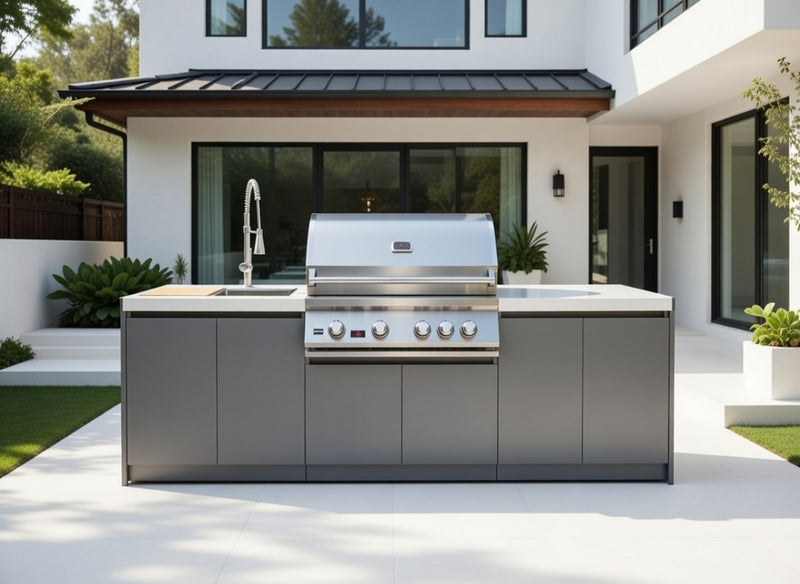 Whistler 4-Burner 104 x 28-Inch Gas Grill Island with Infrared Rear Burner, Sink, Double Side Burner, and Rotisserie Kit