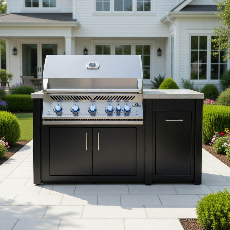 Napoleon 38" Built-in 700 Series Gas Grill 71" Outdoor Kitchen Island, Granite / Graphite