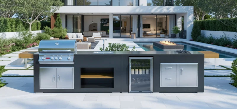 Grillandia Outdoor Kitchen Paired with Bull Angus Barbecue | 14.4ft