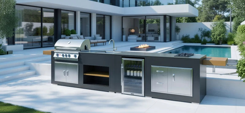 Grillandia Outdoor Kitchen Paired with Bull Angus Barbecue | 14.4ft