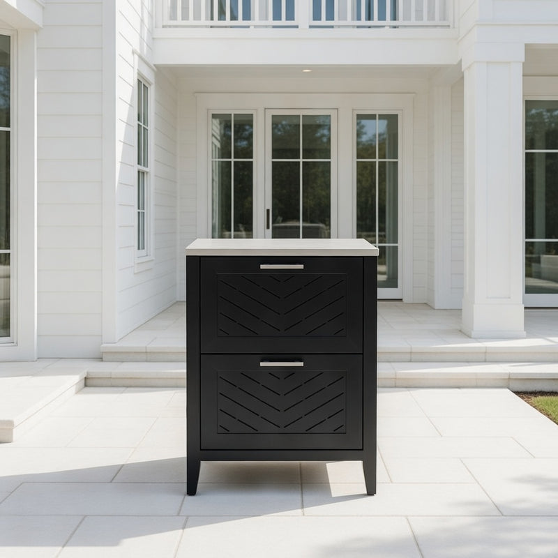 Westport Aluminum Cabinet with Two Drawers