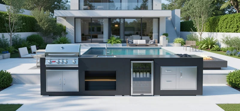 Grillandia Outdoor Kitchen Paired with Bull Angus Barbecue | 14.4ft