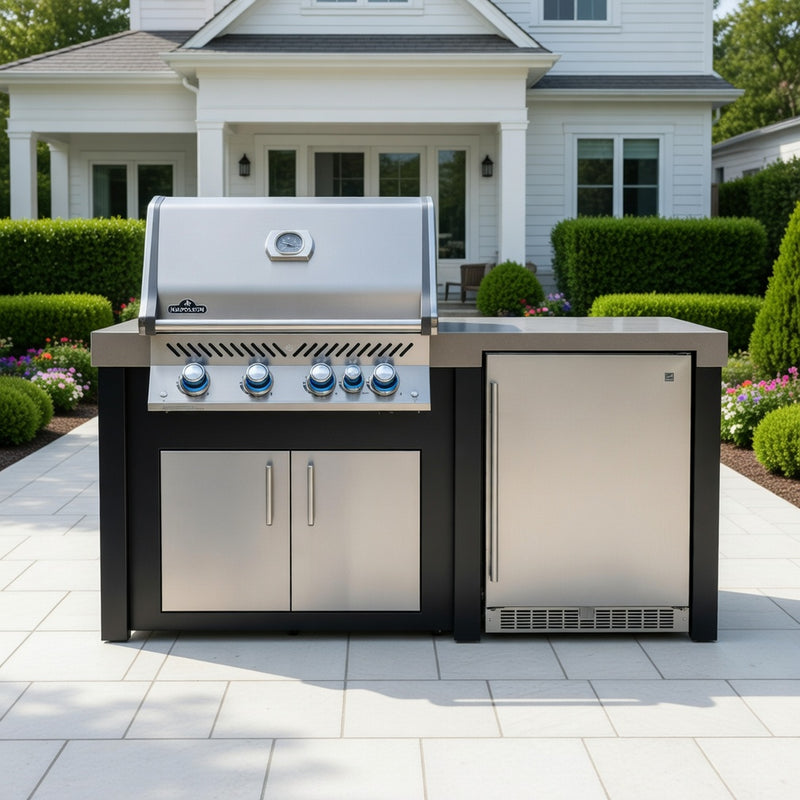 71" Outdoor Kitchen Island Refrigerator Bundle with Napoleon NG Prestige PRO 500 Built-In Grill