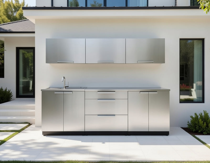 Outdoor Kitchen Stainless Steel 6 Piece Cabinet Set