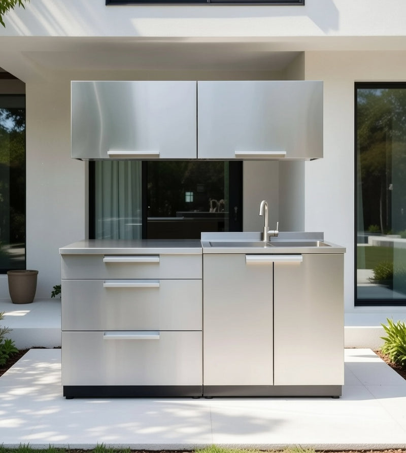 Outdoor Kitchen Stainless Steel 4 Piece Cabinet Set