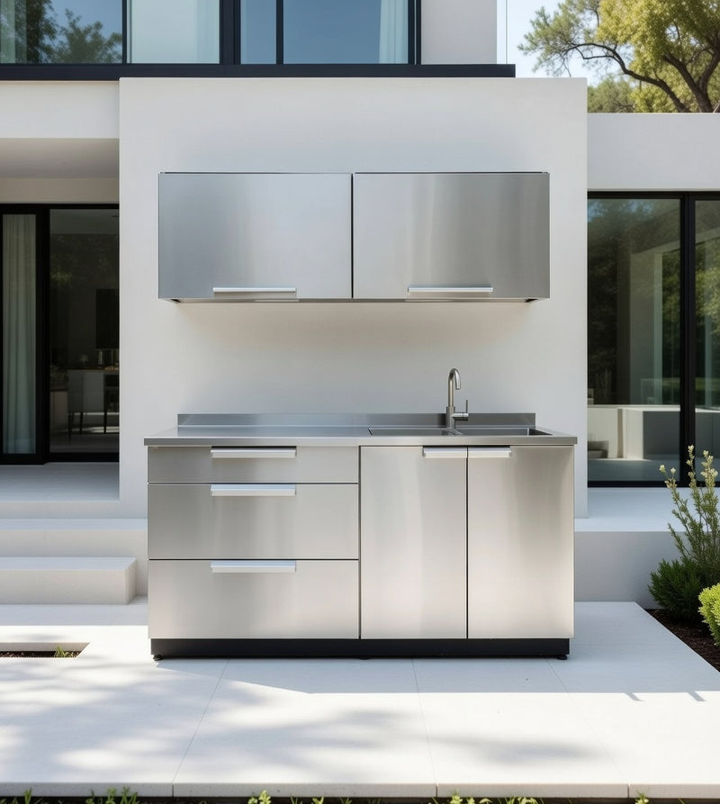 Outdoor Kitchen Stainless Steel 4 Piece Cabinet Set
