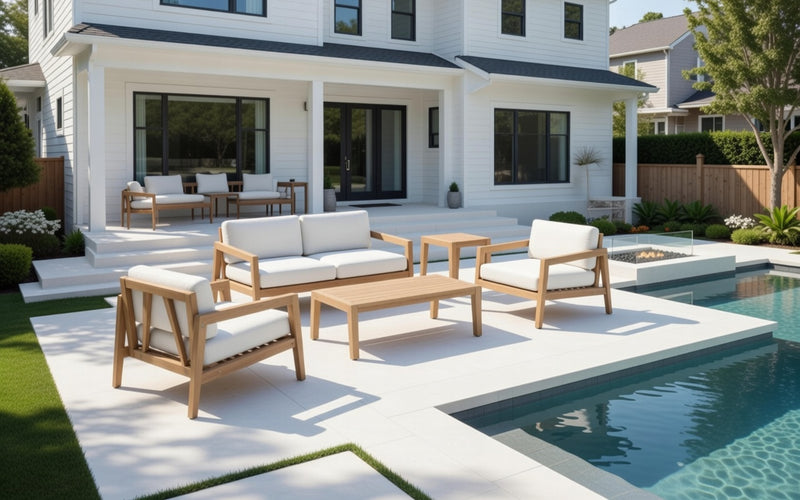Outdoor Loveseat Seater and Two Chairs Set with Coffee Table & Side Table